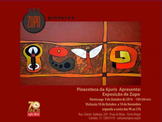 Pinacoteca da Ajuris recebe a "Exposição de Zupo" nesta quinta-feira, 9 de outubro Pinacoteca da Ajuris recebe a "Exposição de Zupo" nesta quinta-feira, 9 de outubro